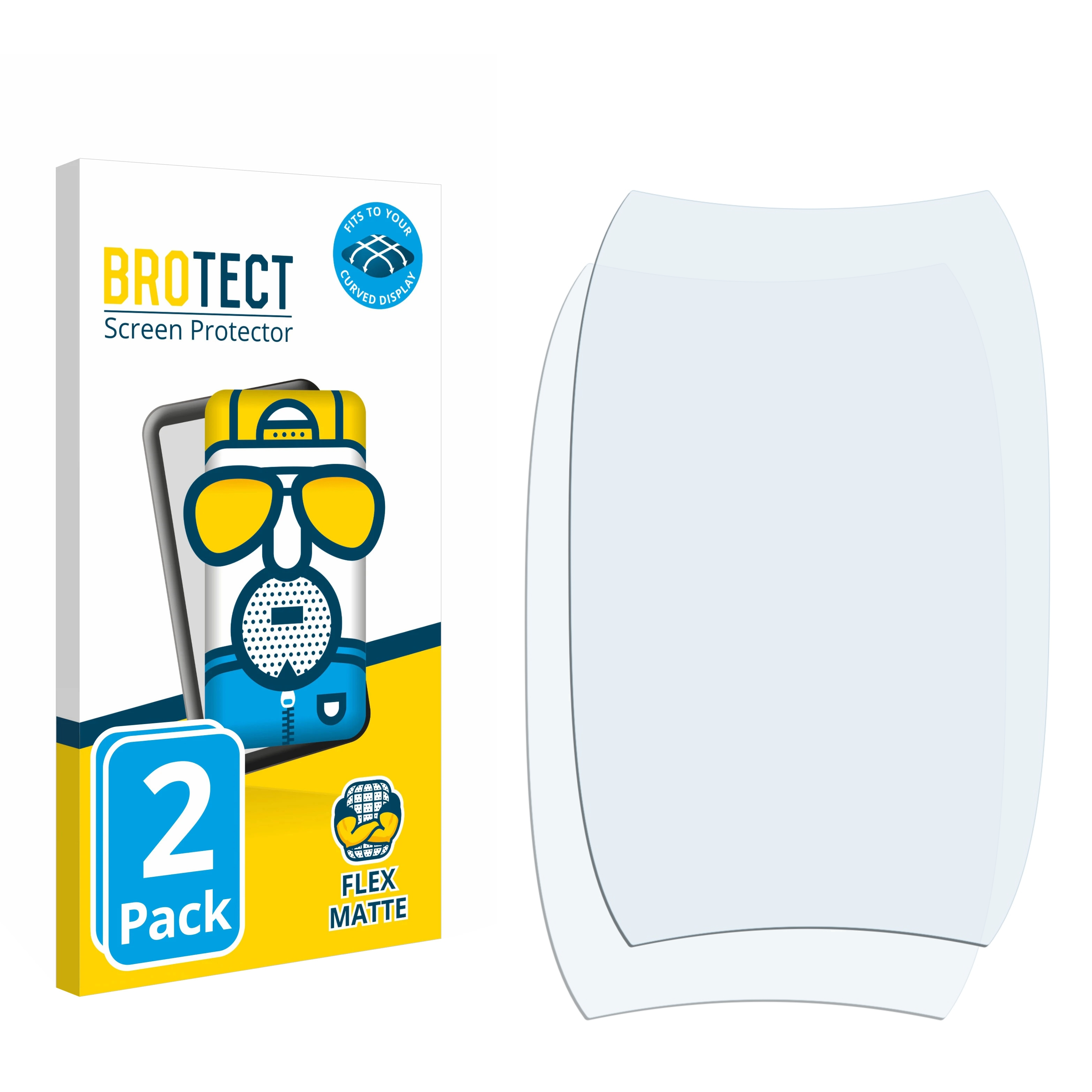 BROTECT 2x Flex Areo) GlucoMen 3D Schutzfolie(für Full-Cover Curved matt