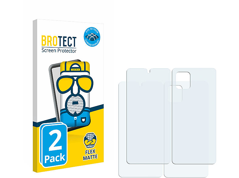 BROTECT 2x Flex Samsung Curved Note 3D Lite) Schutzfolie(für 10 Galaxy matt Full-Cover