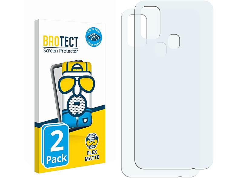 BROTECT 2x Flex matt Full-Cover 3D Curved Schutzfolie(für Samsung Galaxy M21 2021)