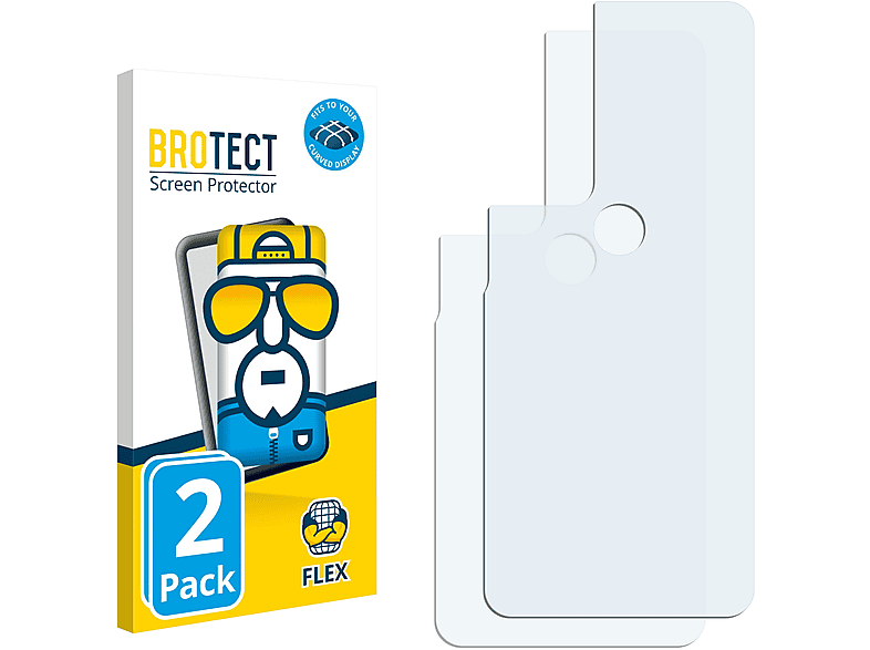 BROTECT 2x Flex Curved Edge 3D Motorola Schutzfolie(für Full-Cover (2021))