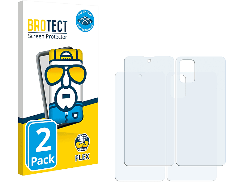 BROTECT 2x Flex Full-Cover 3D Curved Schutzfolie(für Samsung Galaxy M31s)