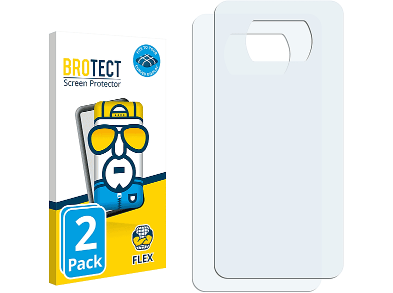 X3 BROTECT Schutzfolie(für Flex 3D Xiaomi Full-Cover Poco Curved NFC) 2x
