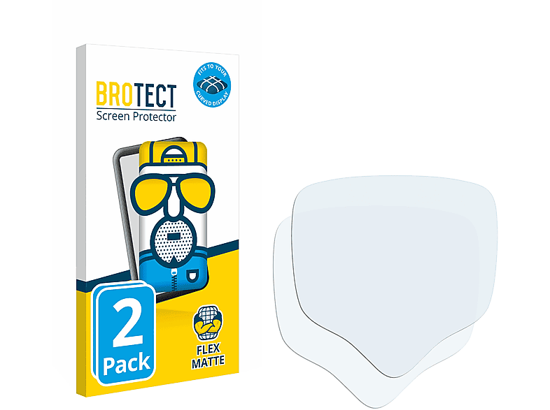BROTECT 2x Flex matt Full-Cover 3D Curved Schutzfolie(für Spgood SD-546C)