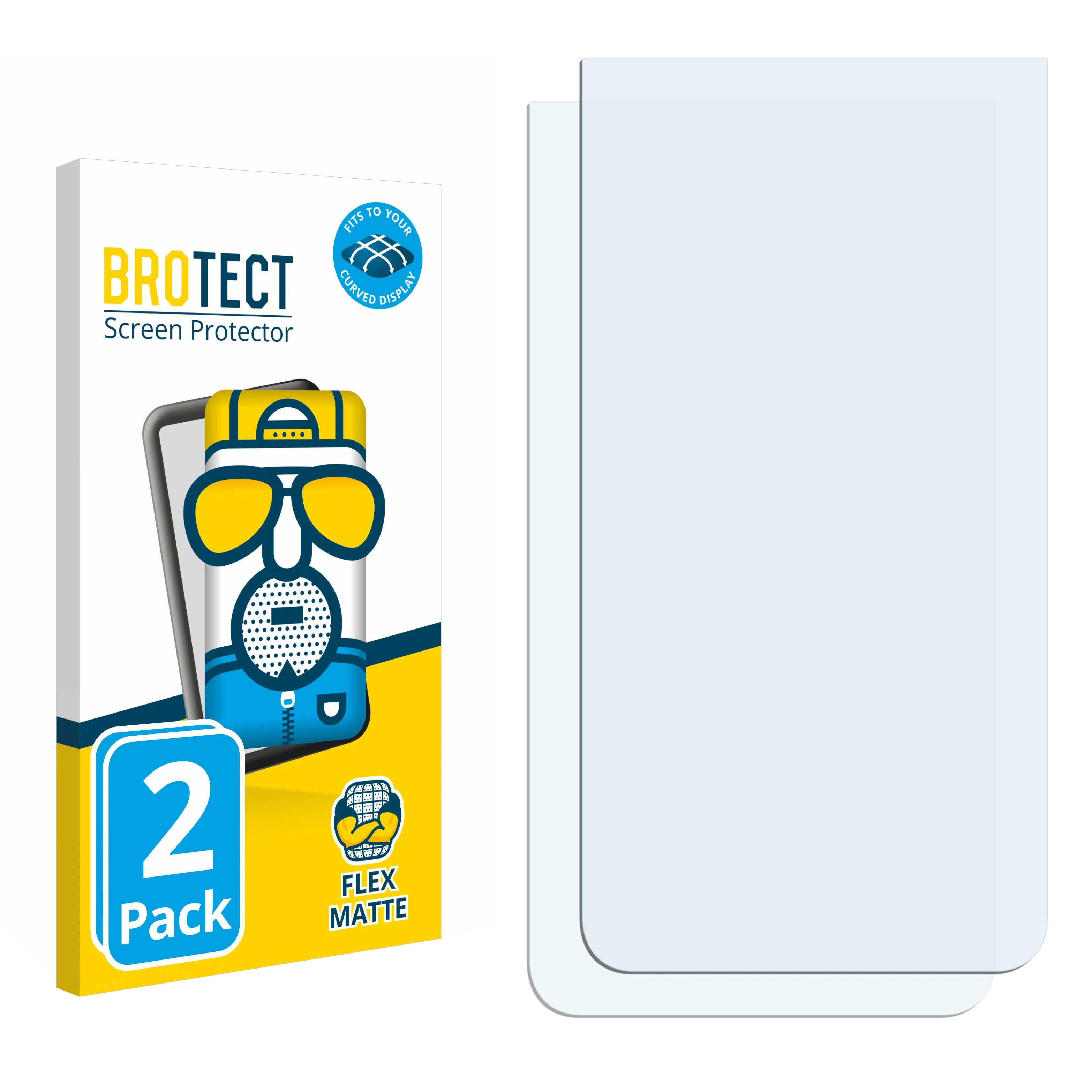 BROTECT 2x Schutzfolie(für A80) Galaxy Samsung Full-Cover 3D matt Curved Flex