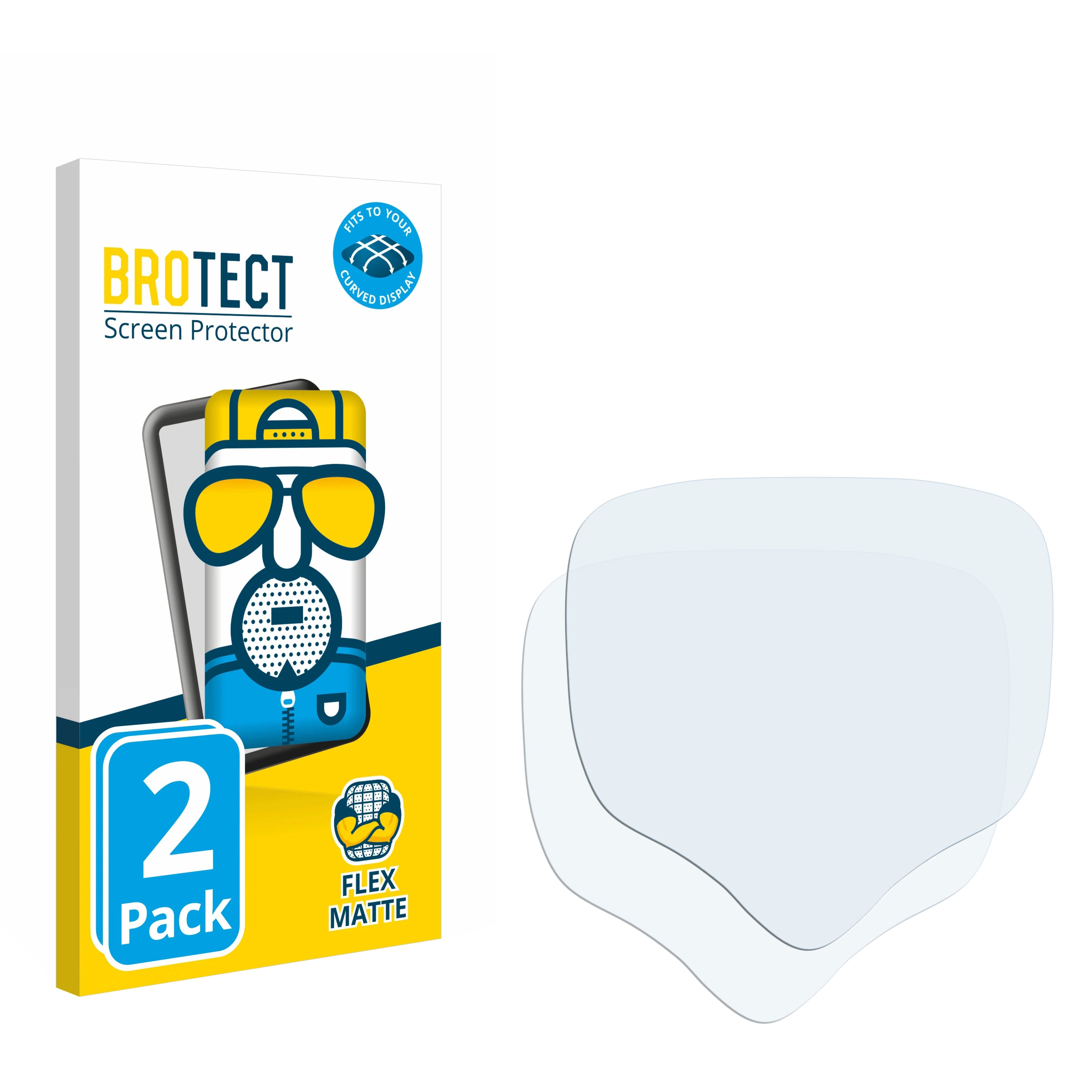 BROTECT 2x Flex matt Full-Cover 3D Y&S Curved Schutzfolie(für Fahrradcomputer (0.95\