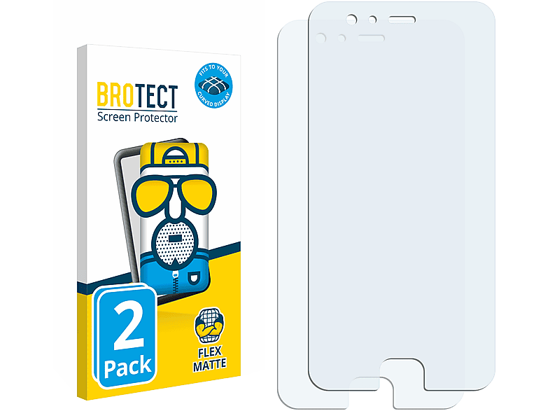 BROTECT 2x Flex matt Full-Cover 3D Curved Schutzfolie(für Xiaomi Mi 6)