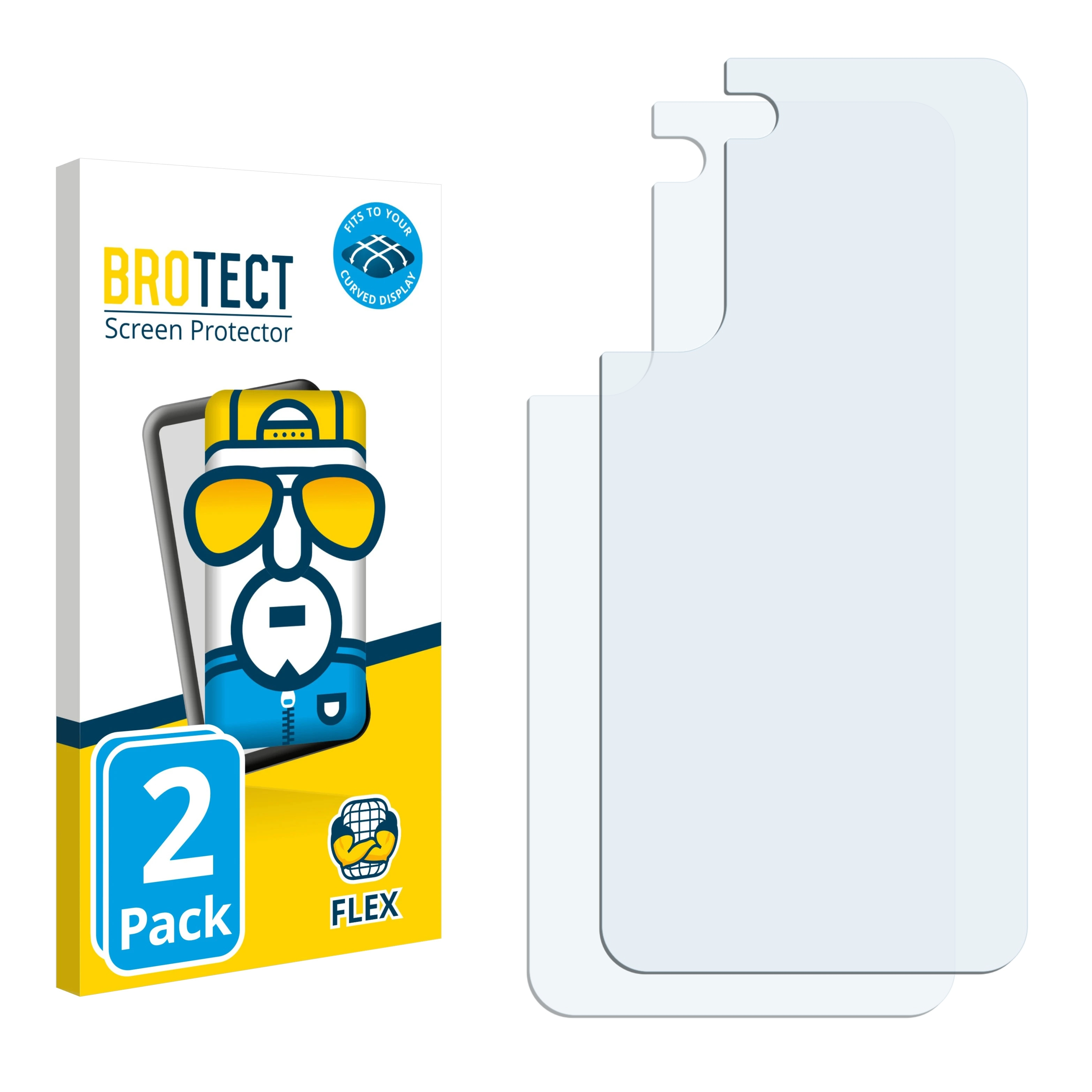 BROTECT 2x Flex Full-Cover 3D Samsung Plus 5G) Schutzfolie(für Galaxy S22 Curved