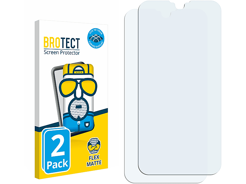 BROTECT 2x Full-Cover Schutzfolie(für Curved Huawei 3D Enjoy matt 9) Flex