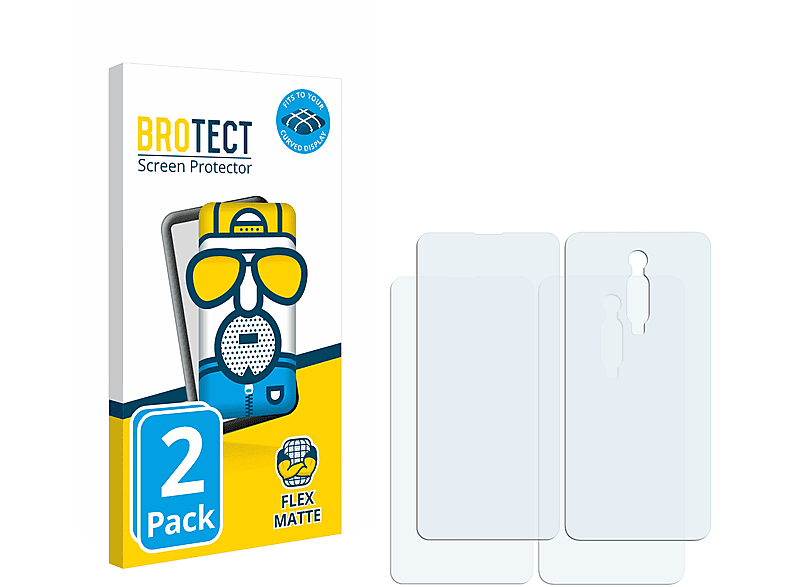 BROTECT 2x matt Mi Xiaomi 3D Flex Curved 9T) Schutzfolie(für Full-Cover