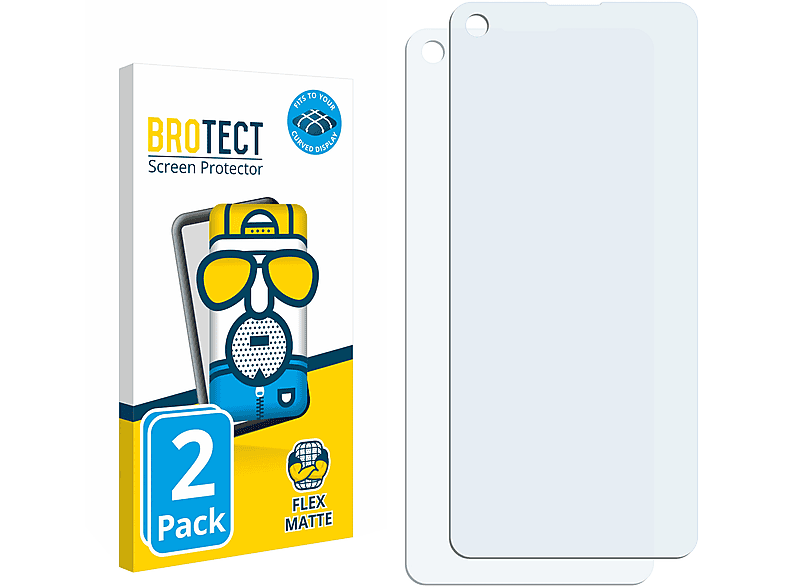 BROTECT 2x Flex matt Full-Cover 3D Curved Schutzfolie(für Samsung Galaxy A21)