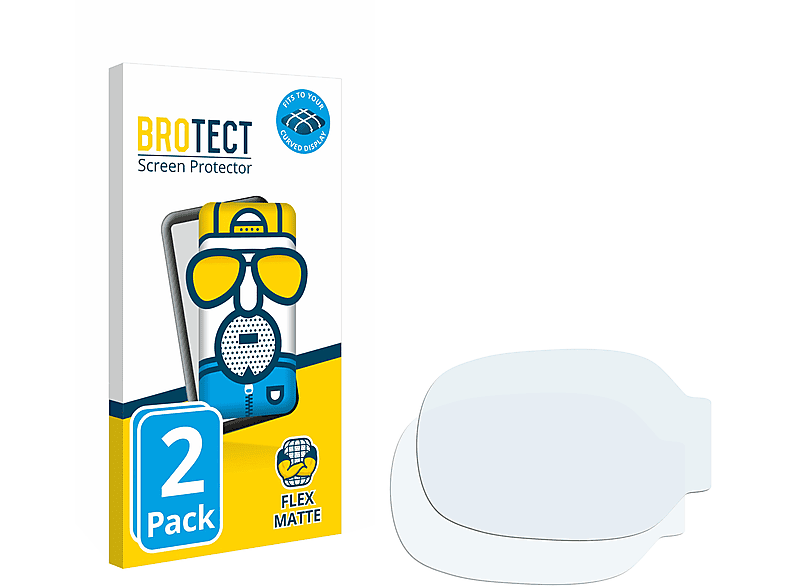 BROTECT 2x Ring) matt Flex 3D O2 Wellue Full-Cover Schutzfolie(für Curved