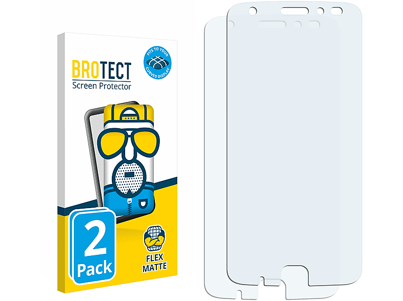 BROTECT 2x Z2 3D Flex Full-Cover Schutzfolie(für Moto Motorola Curved Force) matt