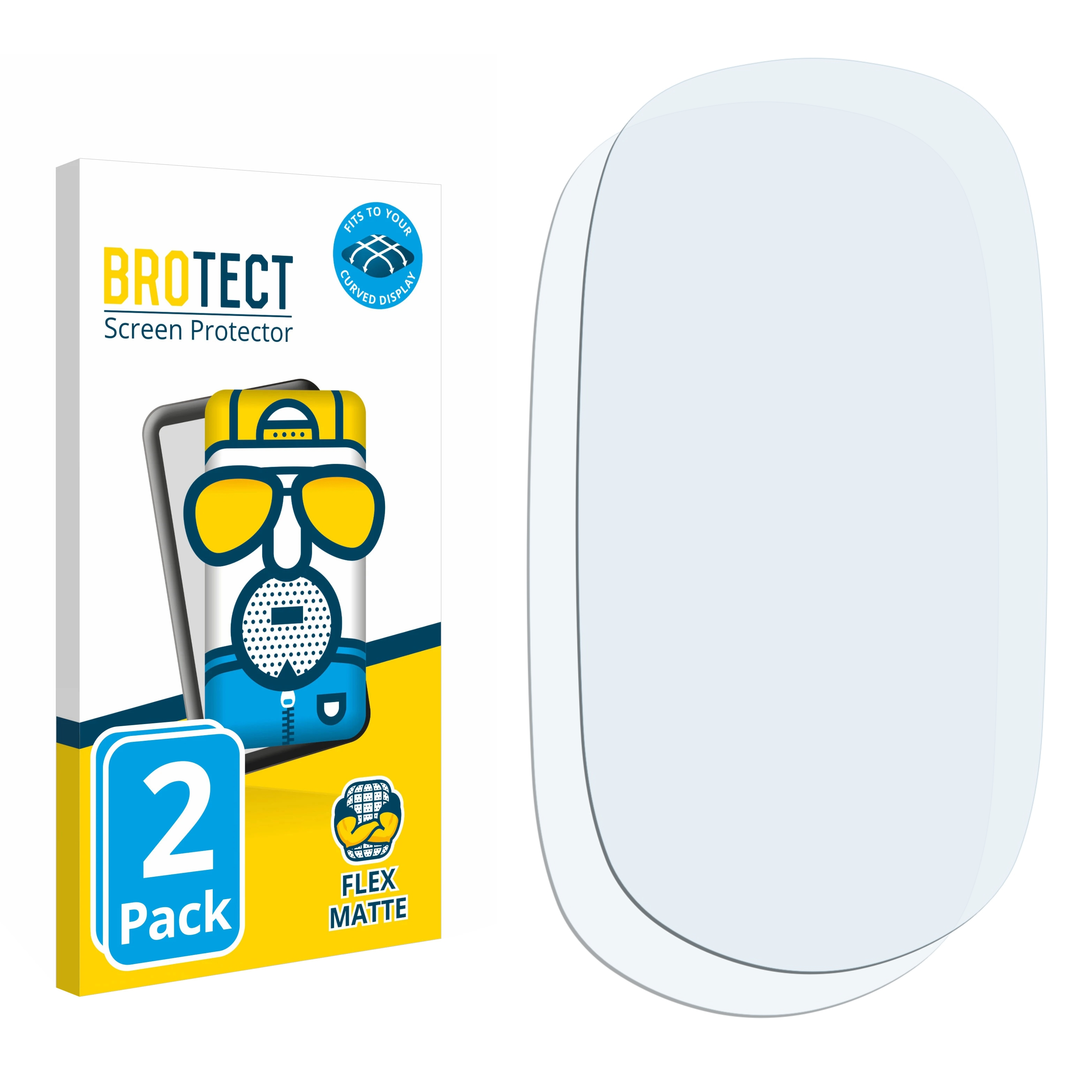 BROTECT 2x Full-Cover Flex Schutzfolie(für Hela Bio Smartwatch) Curved 3D matt
