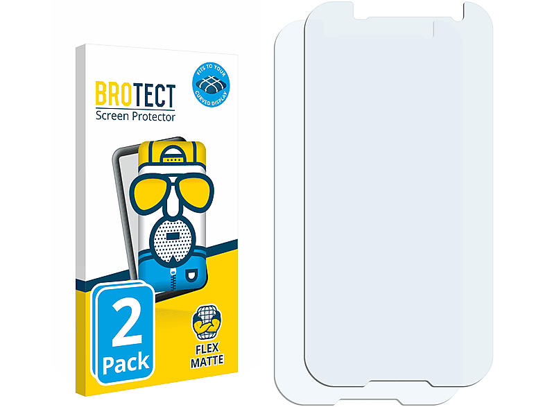 BROTECT 2x Flex matt 3D Schutzfolie(für Curved Blackview BV5000) Full-Cover