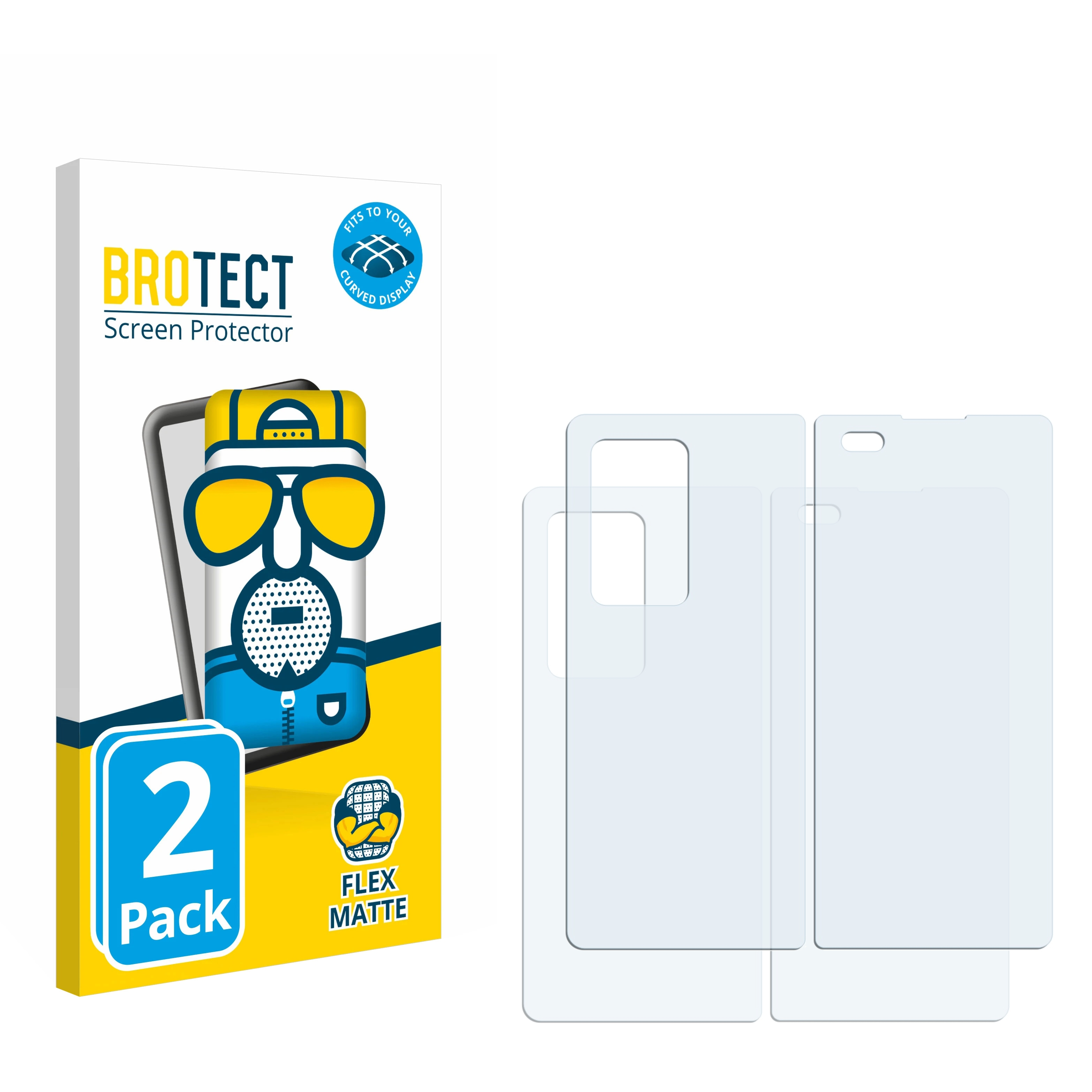 BROTECT 2x Flex matt Full-Cover 3D Schutzfolie(für X2) Huawei Mate Curved