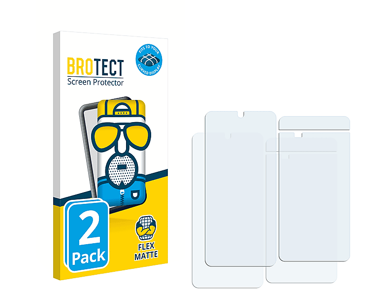 BROTECT 2x Flex matt Full-Cover 10 3D Curved Pro) Schutzfolie(für TCL