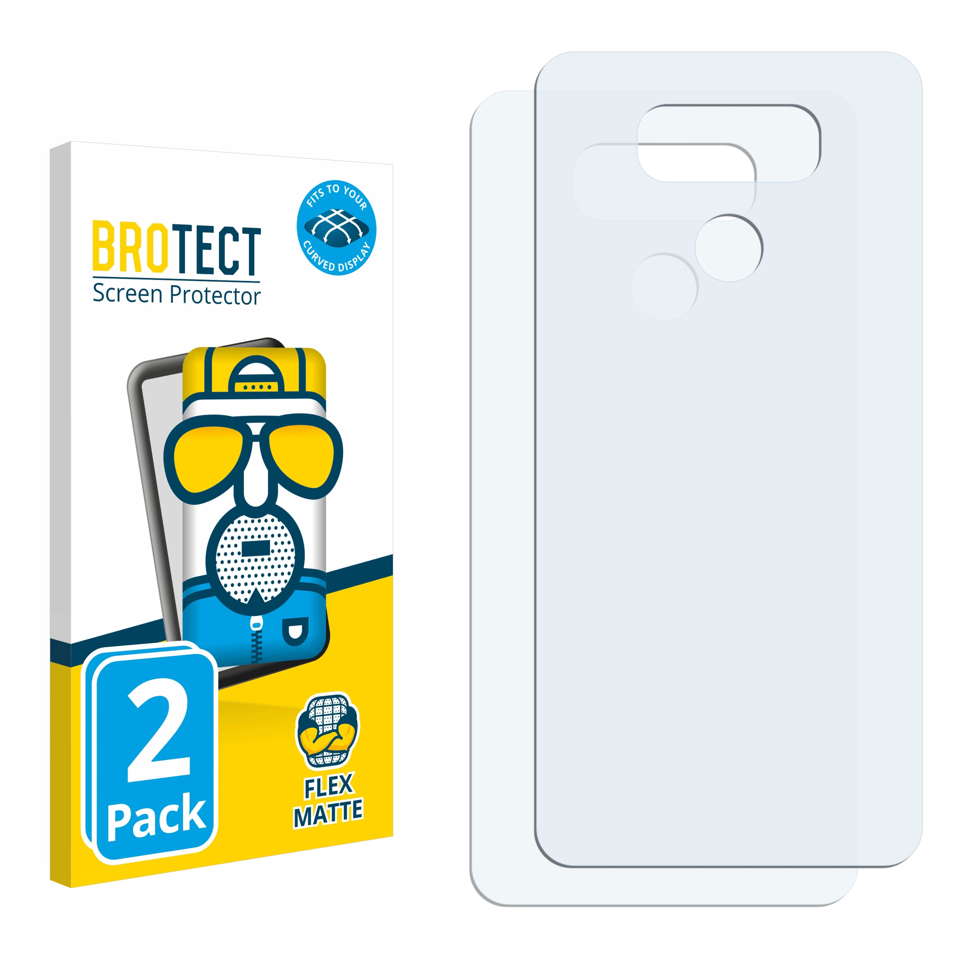 BROTECT 2x Flex matt LG Full-Cover Schutzfolie(für Curved 3D G6)