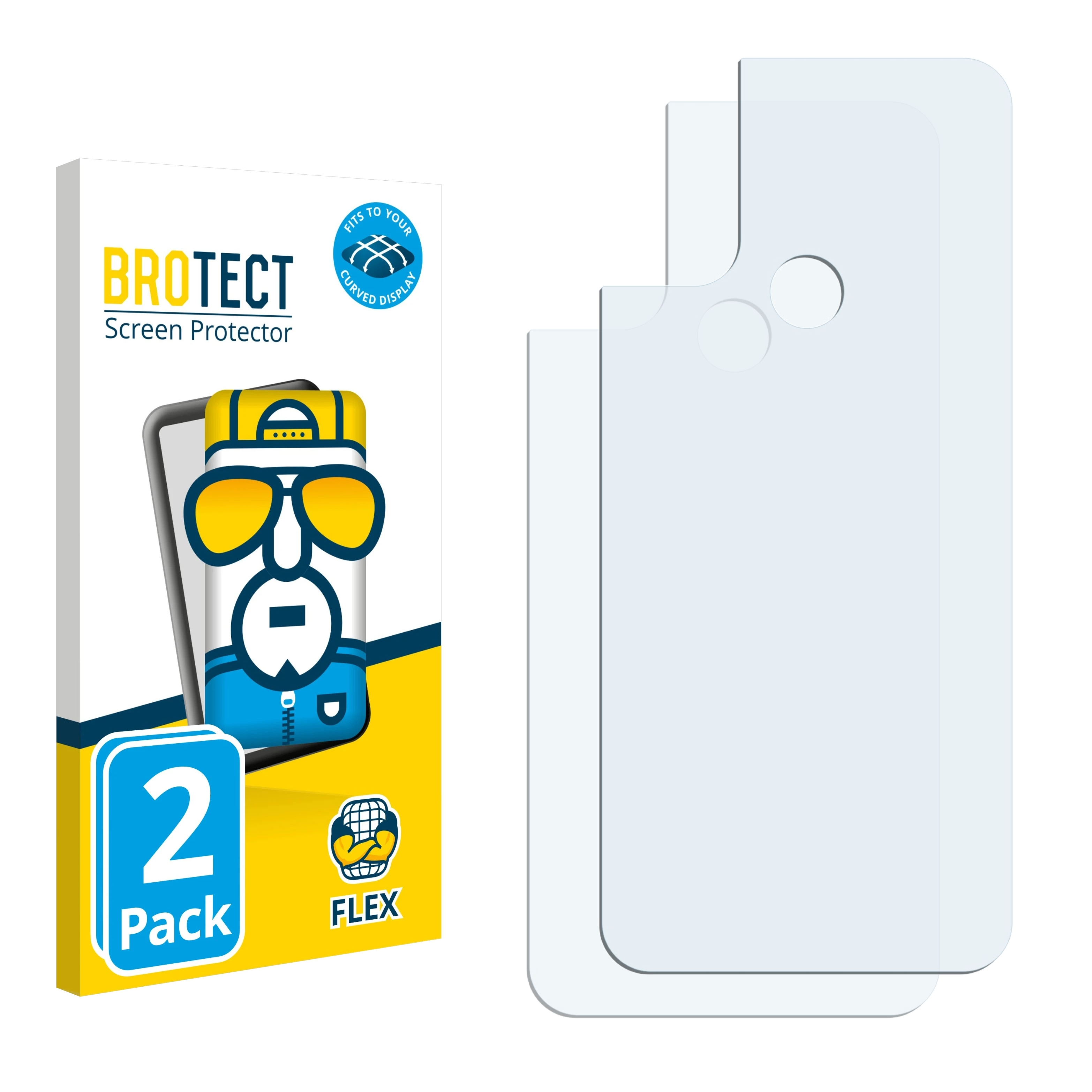 BROTECT 2x Flex 3D Full-Cover Schutzfolie(für Curved Motorola E30) Moto