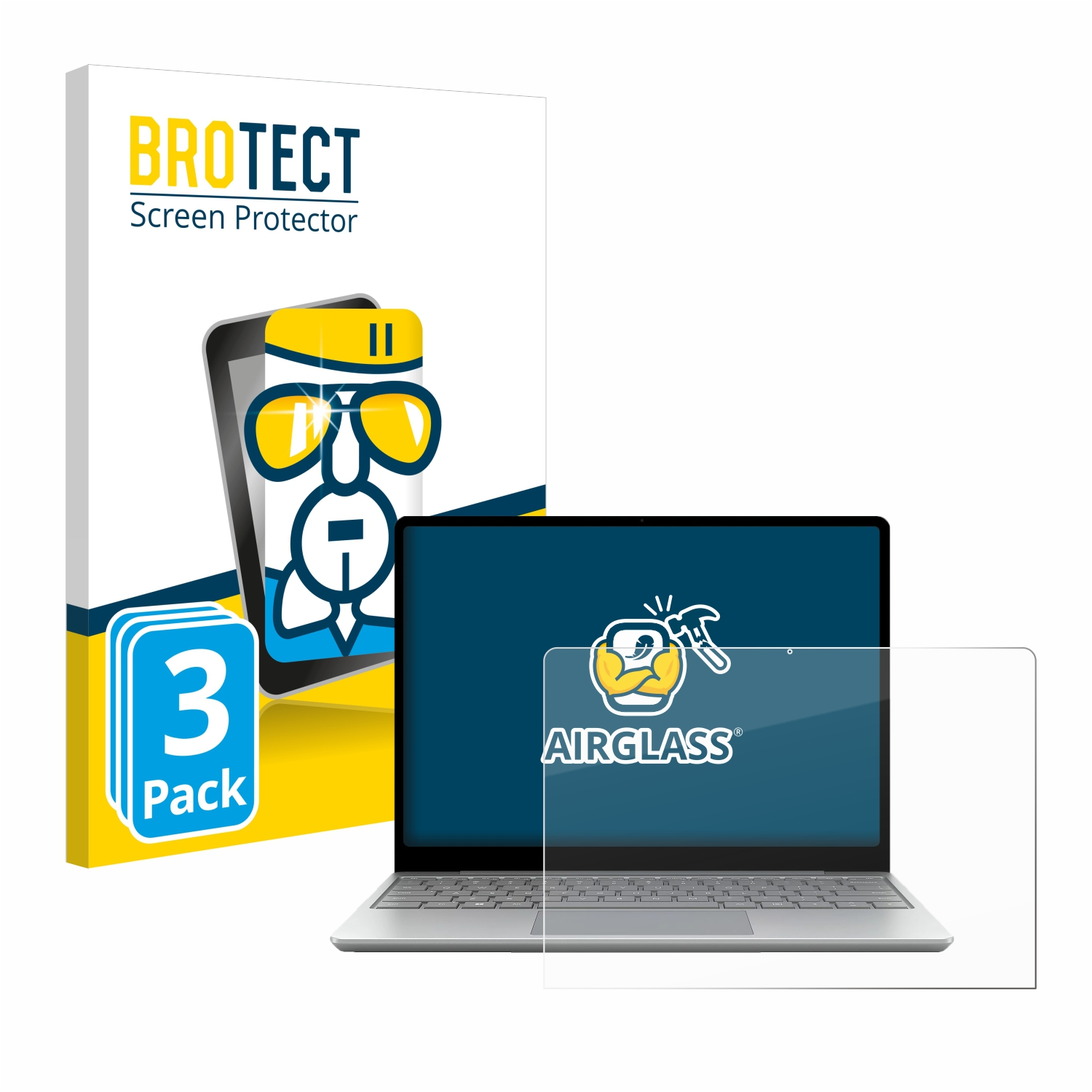 BROTECT 3x Business) Microsoft klare Go 3 Airglass Laptop Schutzfolie(für Surface