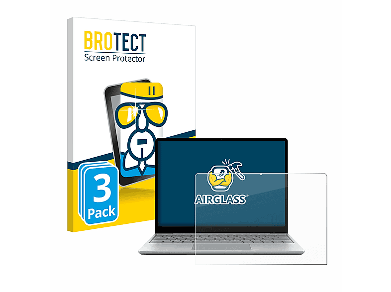 3 Schutzfolie(für klare Laptop BROTECT Microsoft Airglass Surface Go Business) 3x