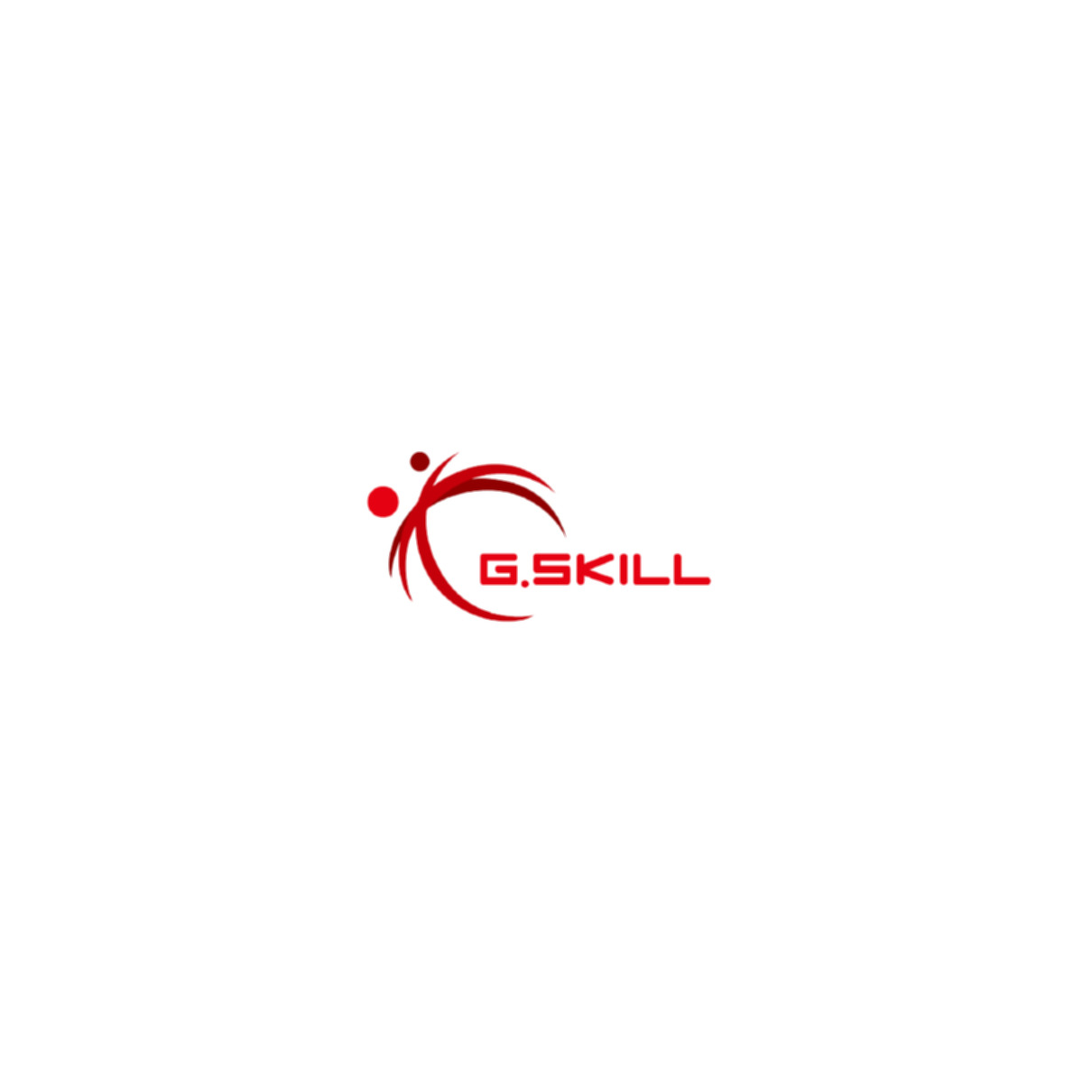 Logo G.SKILL na białym tle. Logo to czerwony projekt z tekstem G.SKILL.
