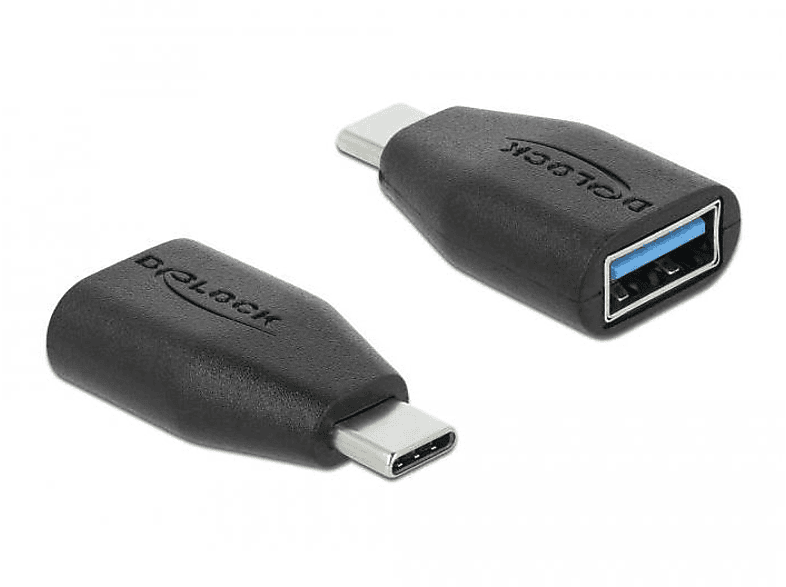 DELOCK DELOCK Adapter USB Type-C <gt/> USB 3.0 A Peripheriegeräte & Zubehör & Kabel & Adapter, Schwarz