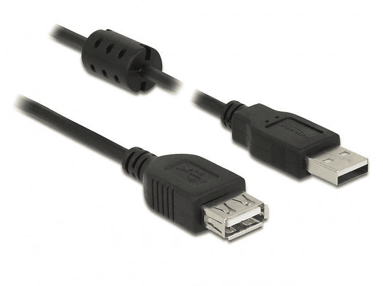 DELOCK DELOCK Verläng. Kabel USB 2.0 Typ-A 1,0m Peripheriegeräte & Zubehör USB Kabel, Schwarz