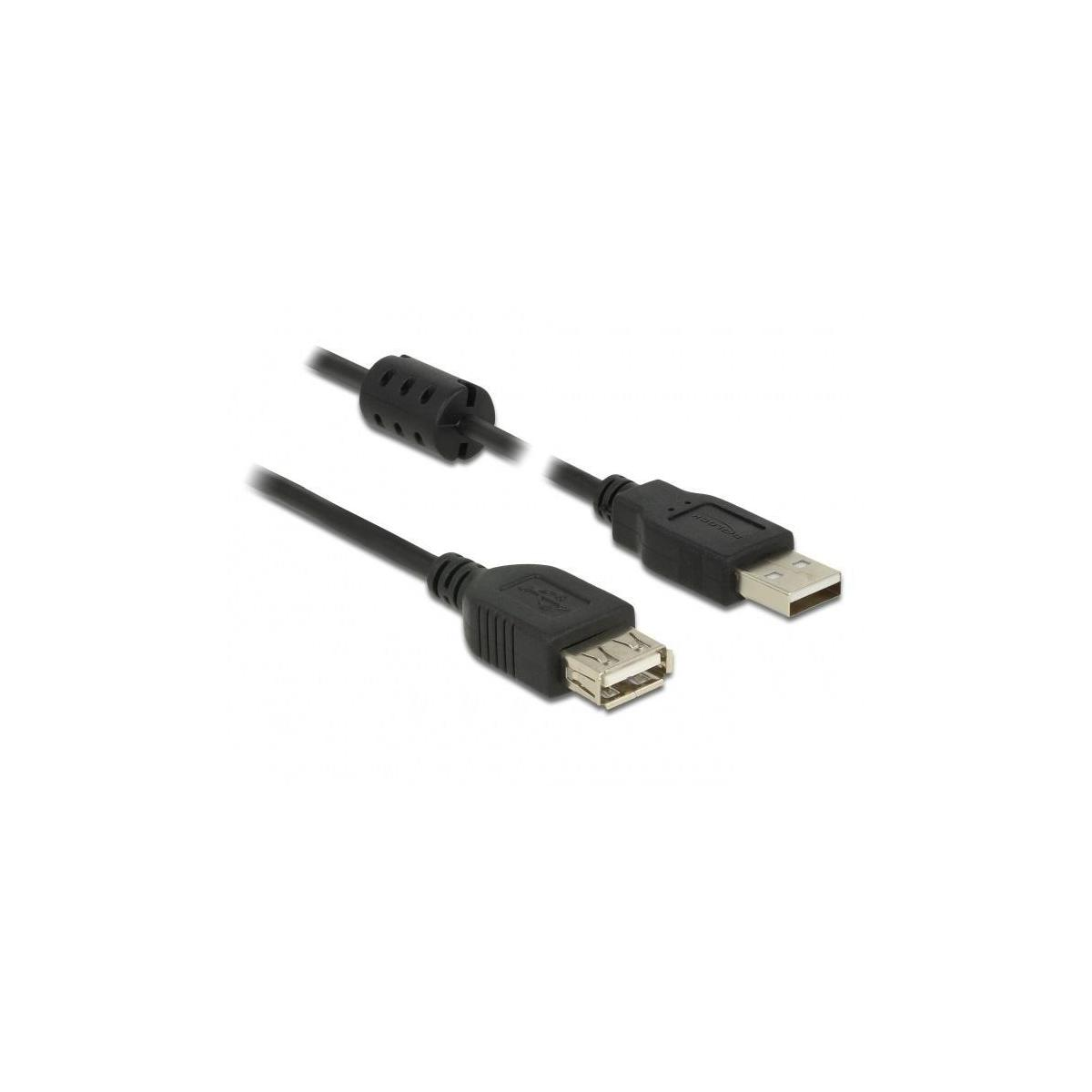 DELOCK DELOCK Verläng. Kabel Zubehör Peripheriegeräte Schwarz 1,0m USB 2.0 & Typ-A Kabel, USB