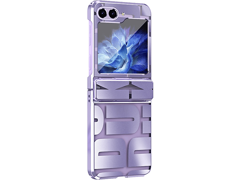 WIGENTO Electroplating Hülle, Galaxy Design Lila Z Samsung, 5G, Flip5 Backcover,
