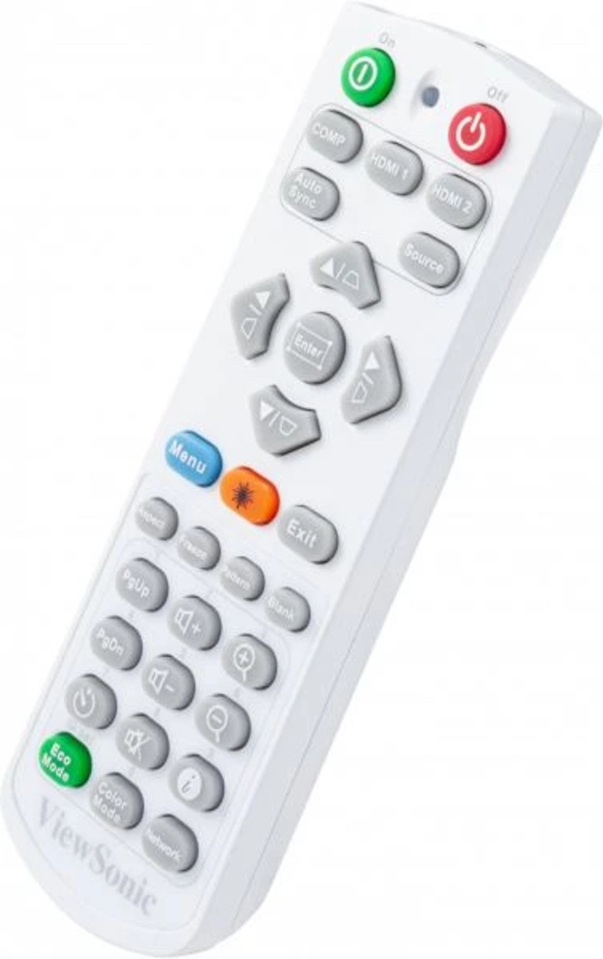 Biały pilot z kilkoma przyciskami na białym tle.