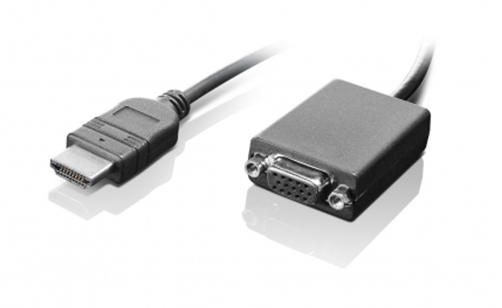 Czarny kabel adaptera HDMI do VGA.