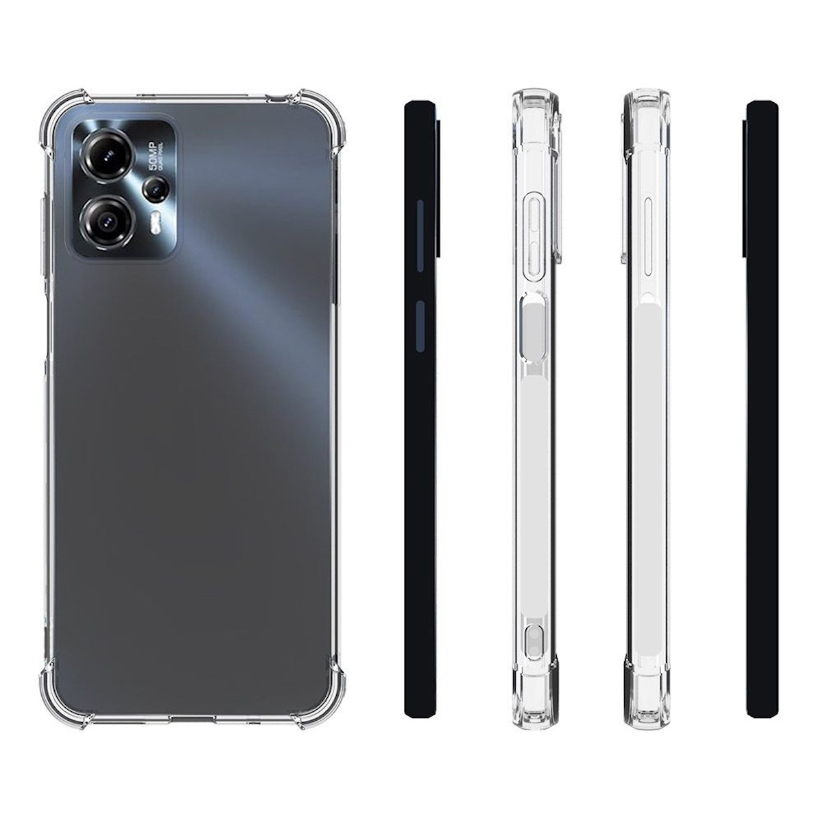 WIGENTO 1x TPU Schock verstärkte G23 dünn Backcover, Hülle Motorola, Moto Transparent 4G, Ecken Silikon robust