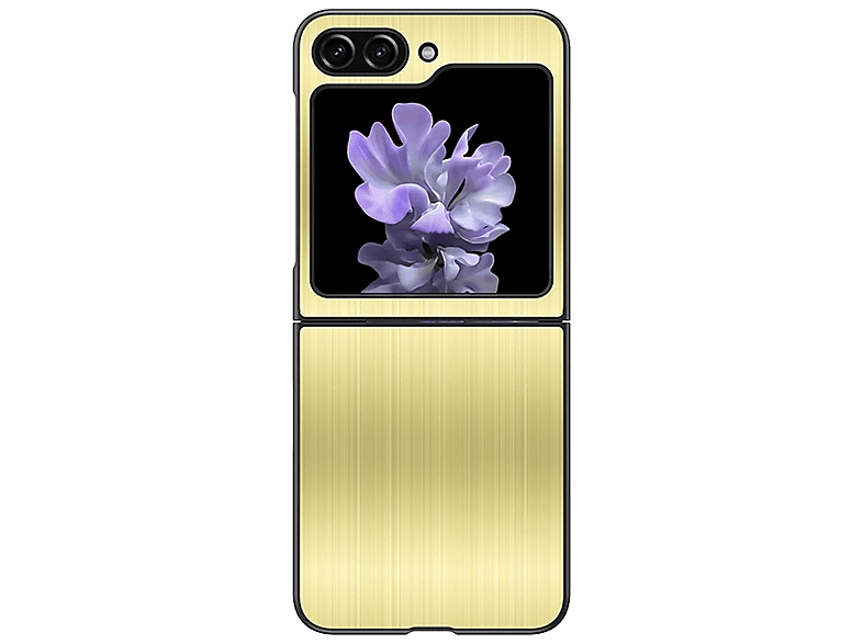 Z Hülle, Design Edelstahl Samsung, Flip5 5G, Backcover, WIGENTO Gold Galaxy