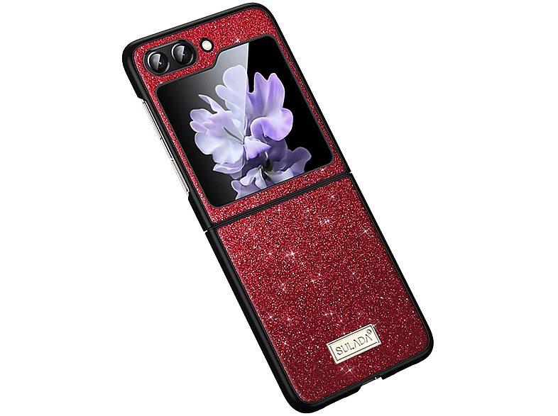 Hülle, Galaxy WIGENTO Design Stoßfeste Backcover, 5G, Flip5 Z Rot Samsung, Kunststoff