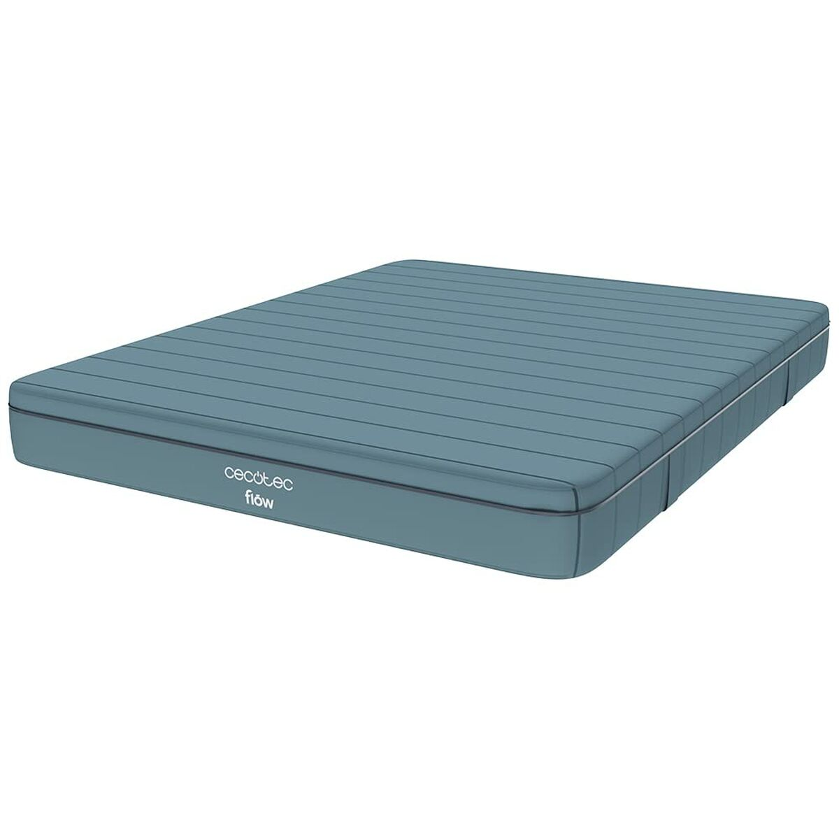 Un materasso Cecotec Flow color teal. È un materasso rettangolare con un bordo grigio.
