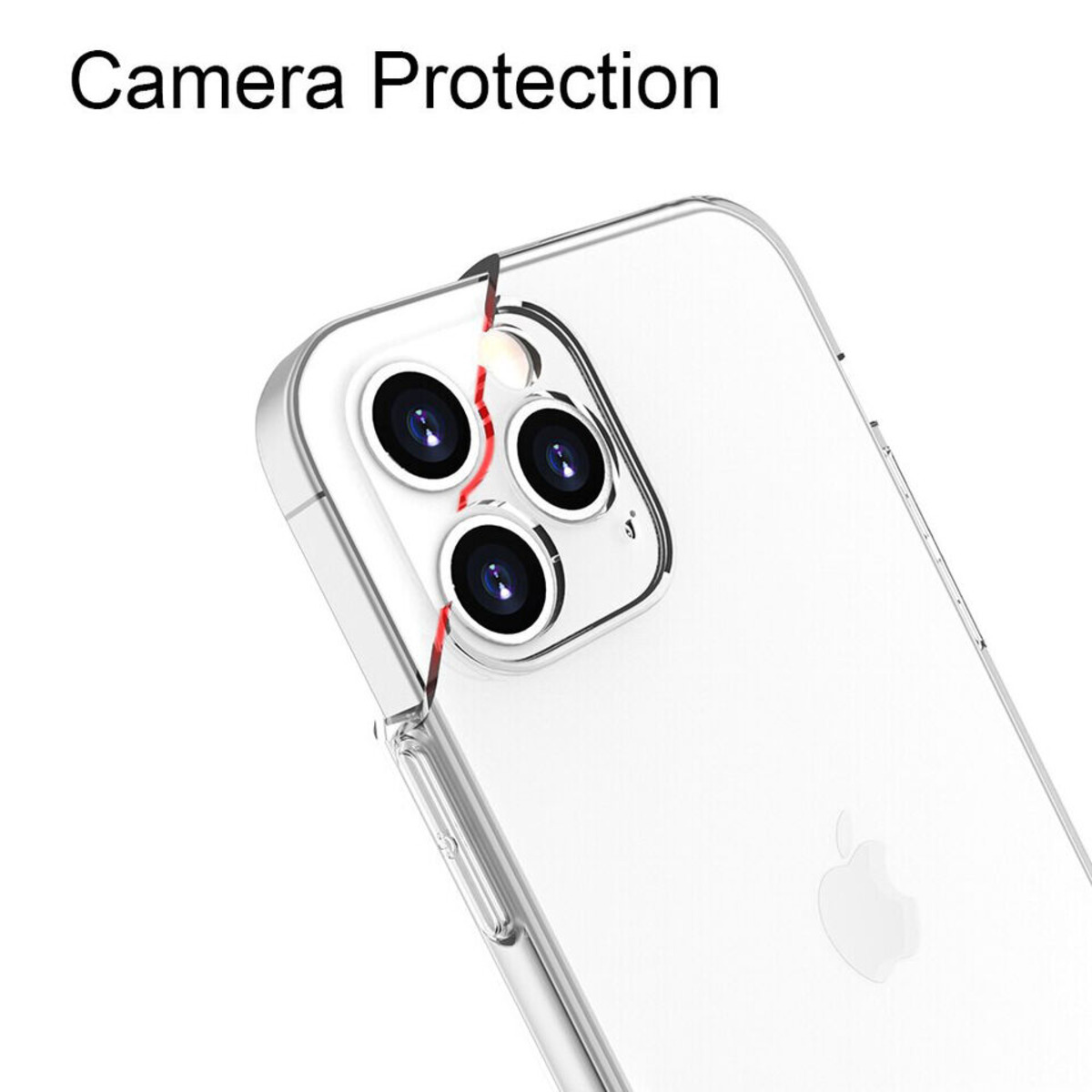 BAKER Handyhülle Reisekoffer, 12 iPhone Transperant Silikon iPhone mit Kameraschutz Case, Pro für Schutz Apple, 12 Pro, Zoll (6,1)