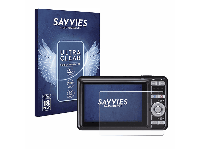 SAVVIES 18x klare Schutzfolie(für Exilim Casio EX-Z29)