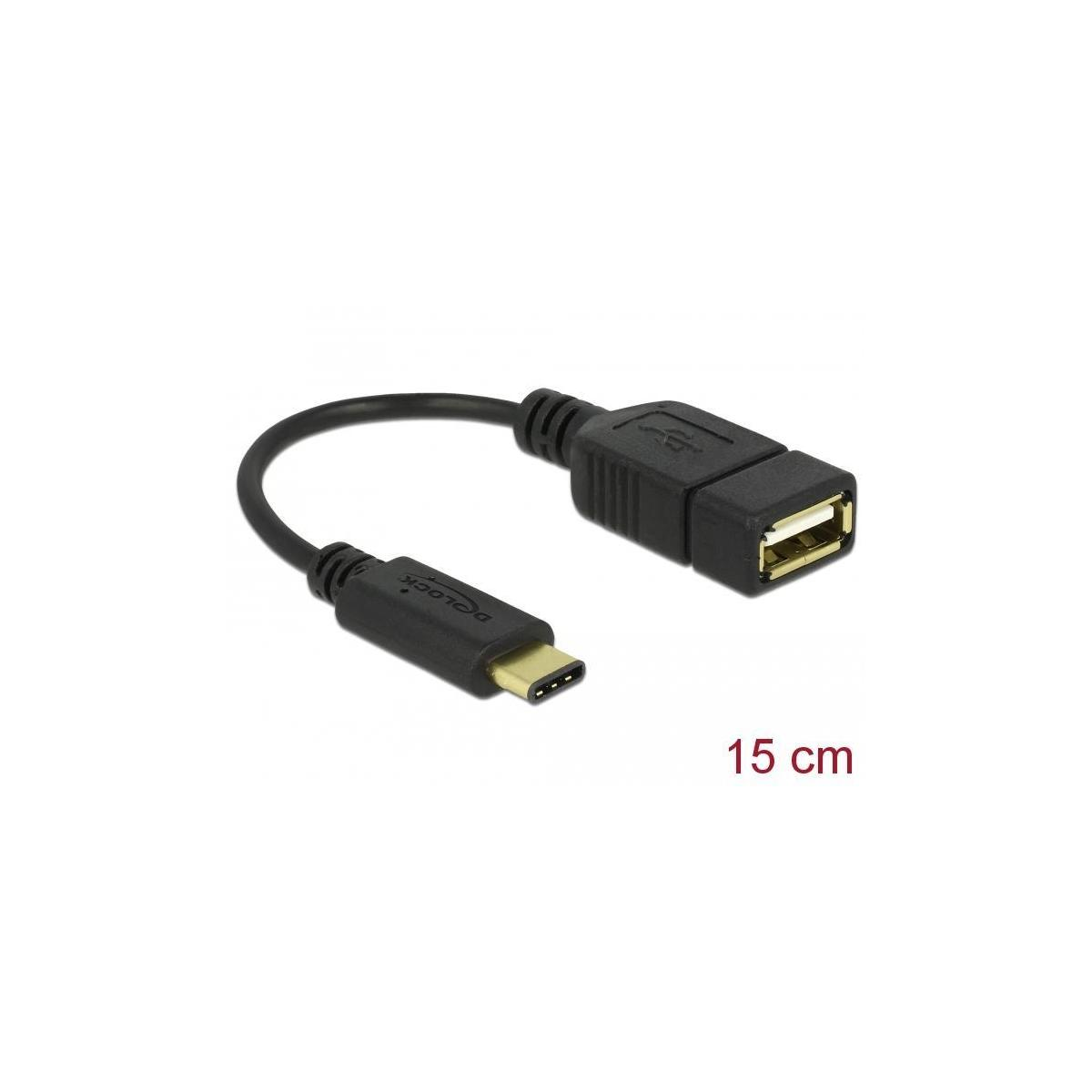 mehrfarbig 0.15m Kabel St/Bu Multimedia-Technik -<gt/> C DELOCK USB Adapter, USB-Kabel A DELOCK