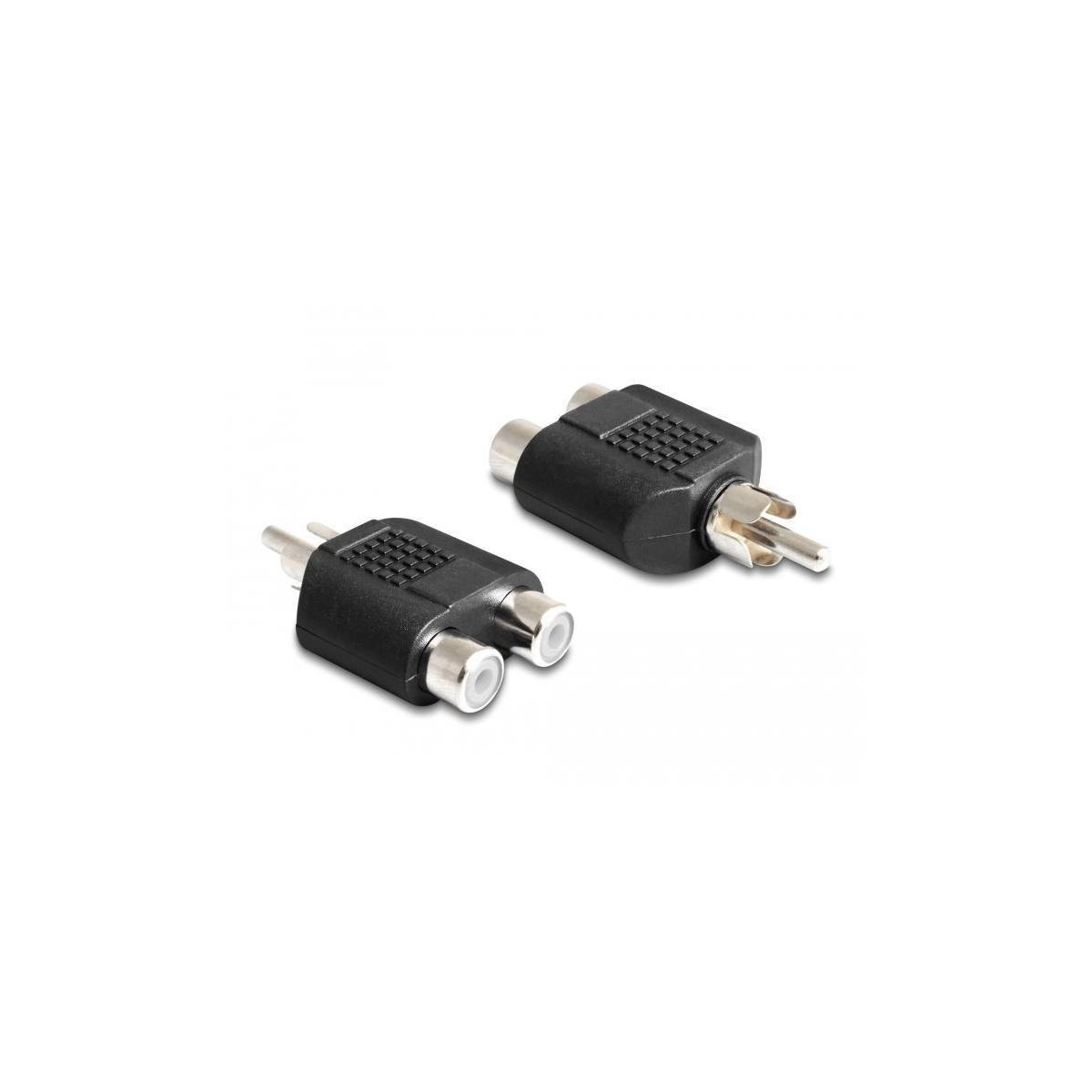 Due splitter RCA neri su sfondo bianco.
