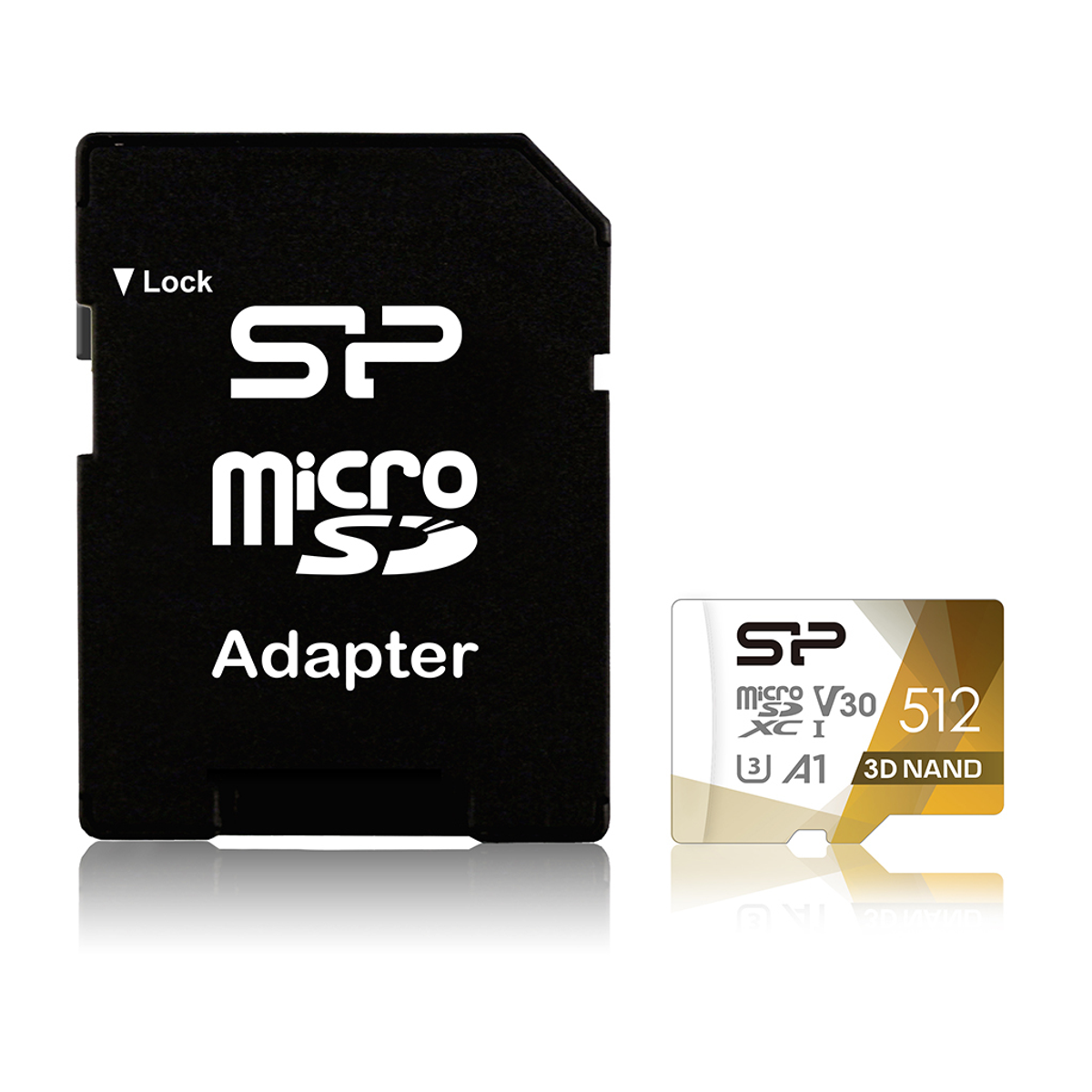 Czarny adapter kart SD i karta microSD.