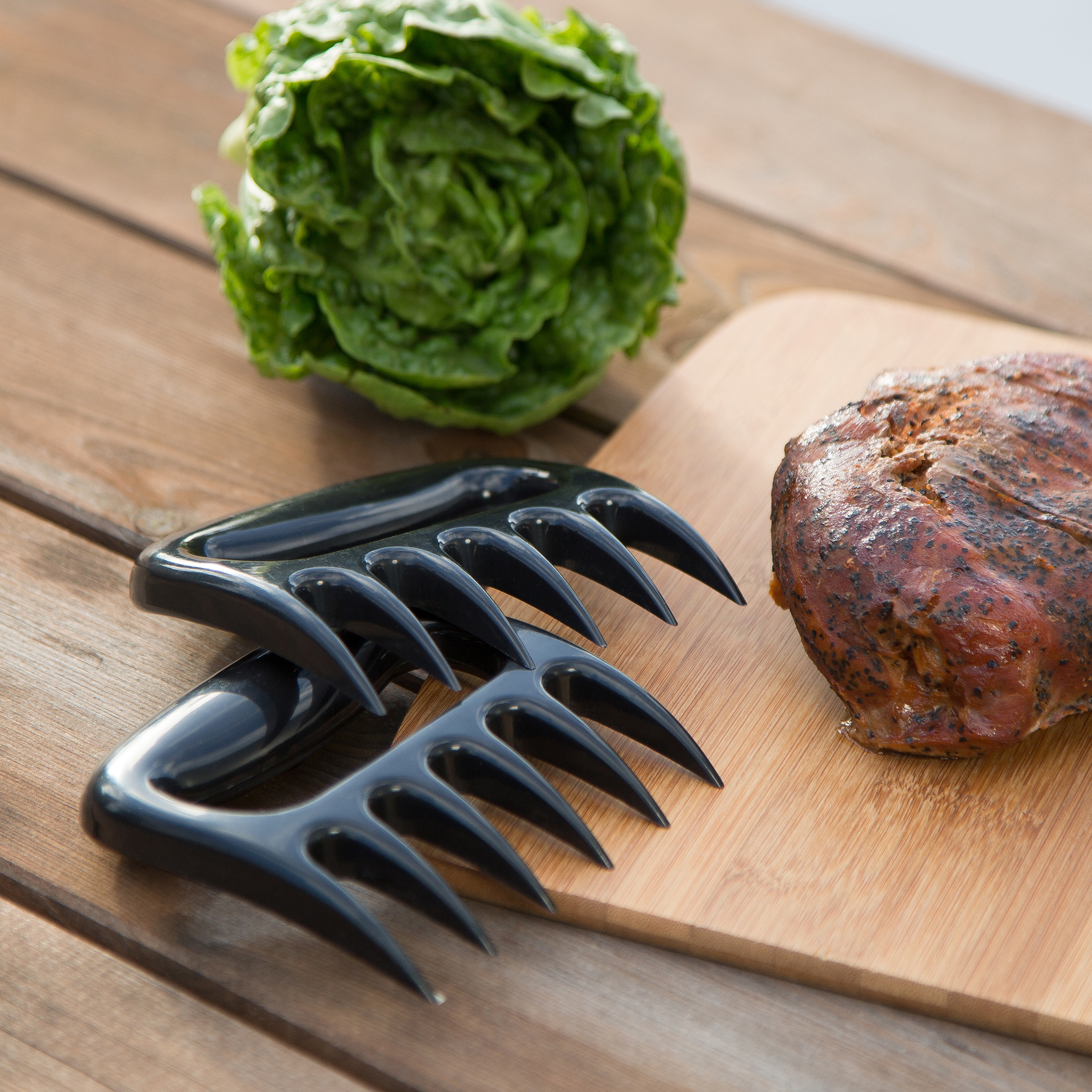 Krallen, 2er-Set von im Fleisch BRUZZZLER Zubereiten Schwarz BBQ, Fleischkrallen Schneiden ideal Pork, für Pulled BBQ-Krallen zum und
