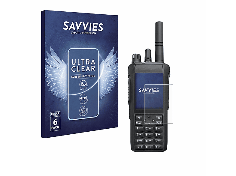 SAVVIES 6x klare Schutzfolie(für Motorola Mototrbo R7)