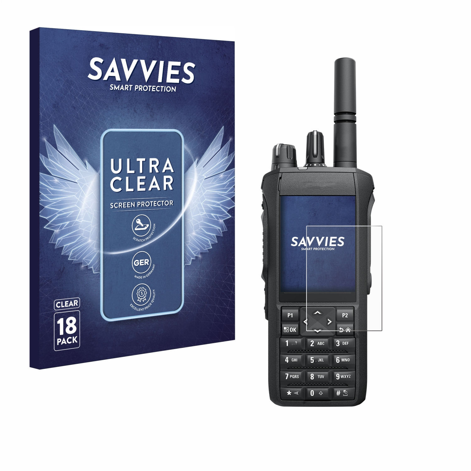 SAVVIES R7) Mototrbo Motorola Schutzfolie(für klare 18x