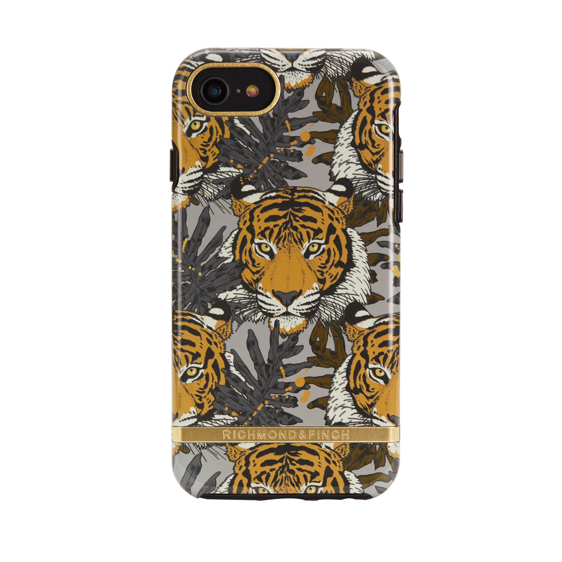 RICHMOND & FINCH Tropical - Backcover, APPLE, COLOURFUL Tiger IPHONE 6/6S/7/8/SE20/SE22, Gold details