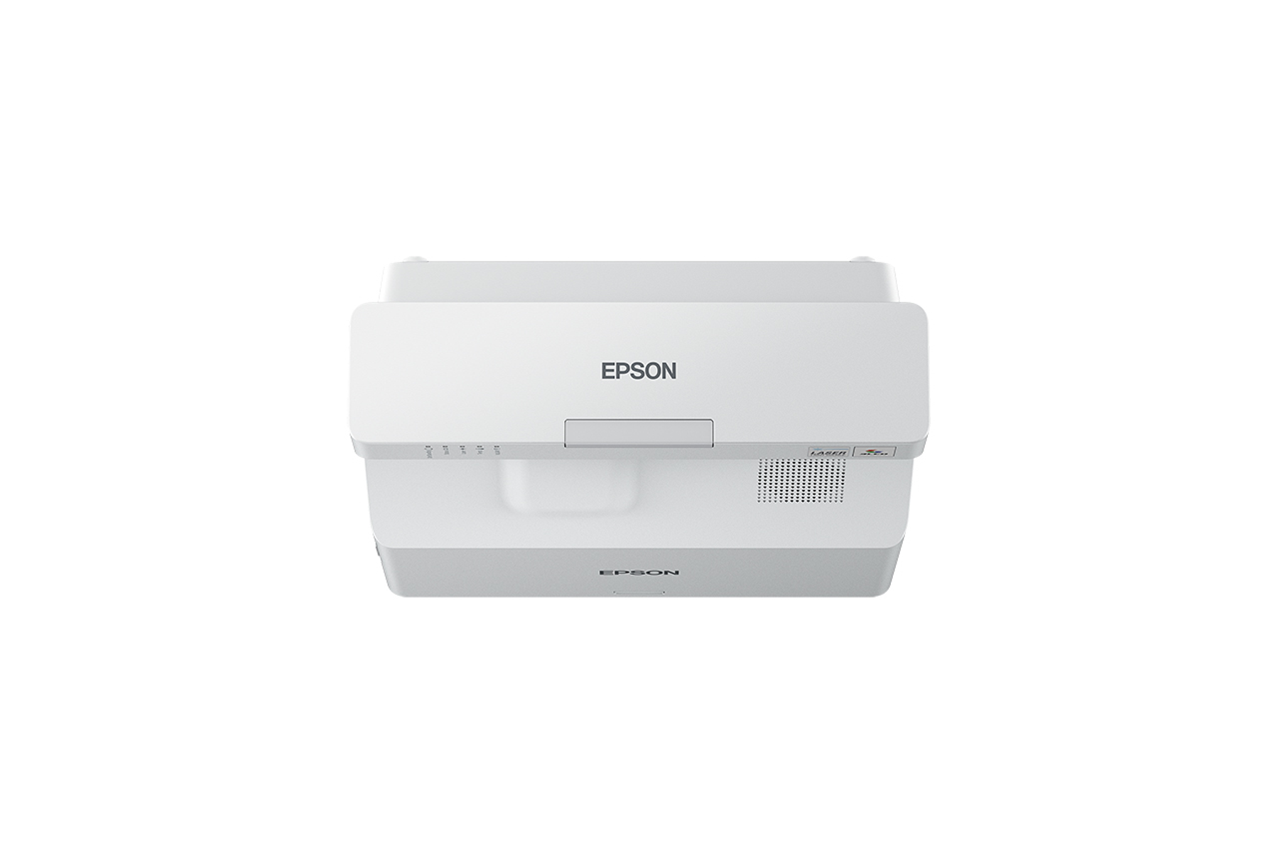 Weißer Epson Overhead-Projektor, von oben betrachtet.