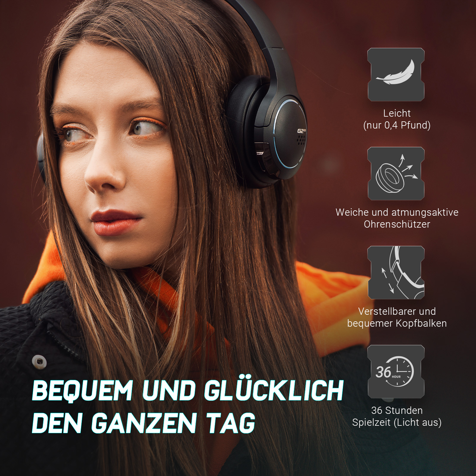 Bluetooth EDIFIER Schwarz G2BT, Over-ear Bluetooth-Kopfhörer