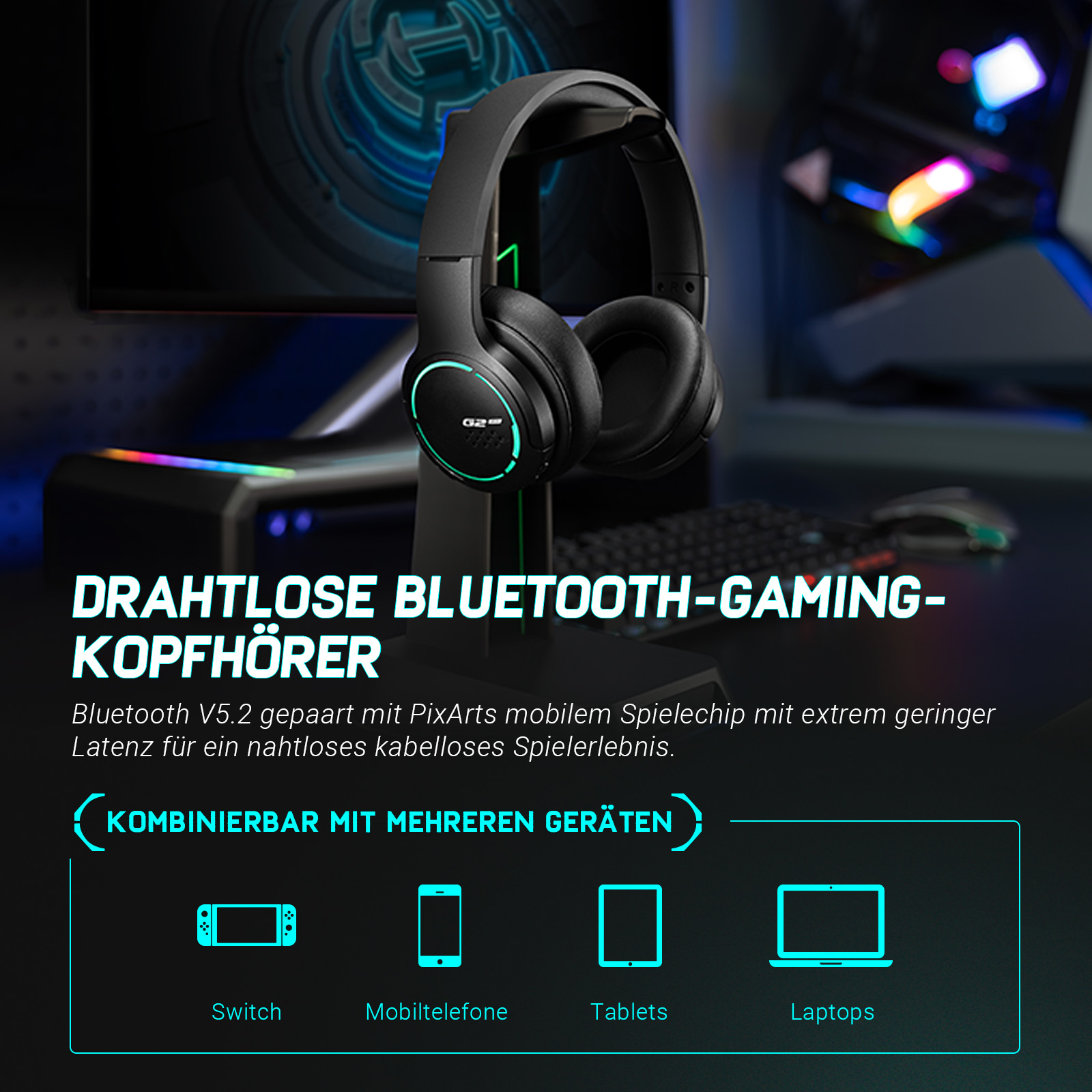 G2BT, Over-ear EDIFIER Schwarz Bluetooth Bluetooth-Kopfhörer