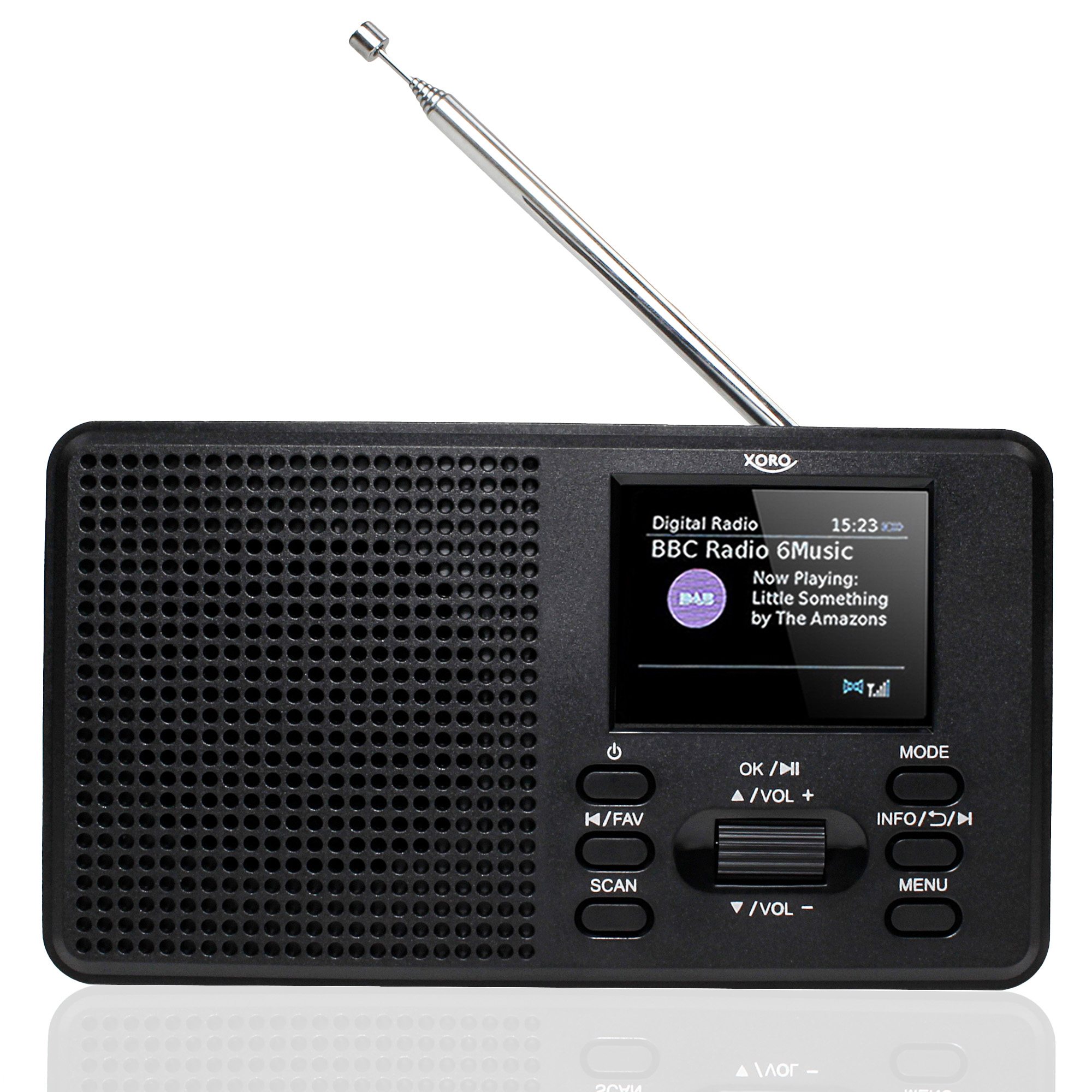 Bluetooth, XORO DAB+, Radio, Tragbares Senderspeicher DAB Schwarz Empfang - Bluetooth RDS-Funktion FM, Wecker DAB, Digitalradio XORO UKW/DAB+ 142