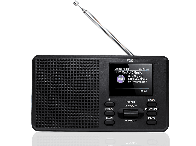 XORO XORO DAB 142 - Tragbares Digitalradio UKW/DAB+ Empfang Bluetooth RDS-Funktion Senderspeicher Wecker Radio, FM, DAB+, DAB, Bluetooth, Schwarz
