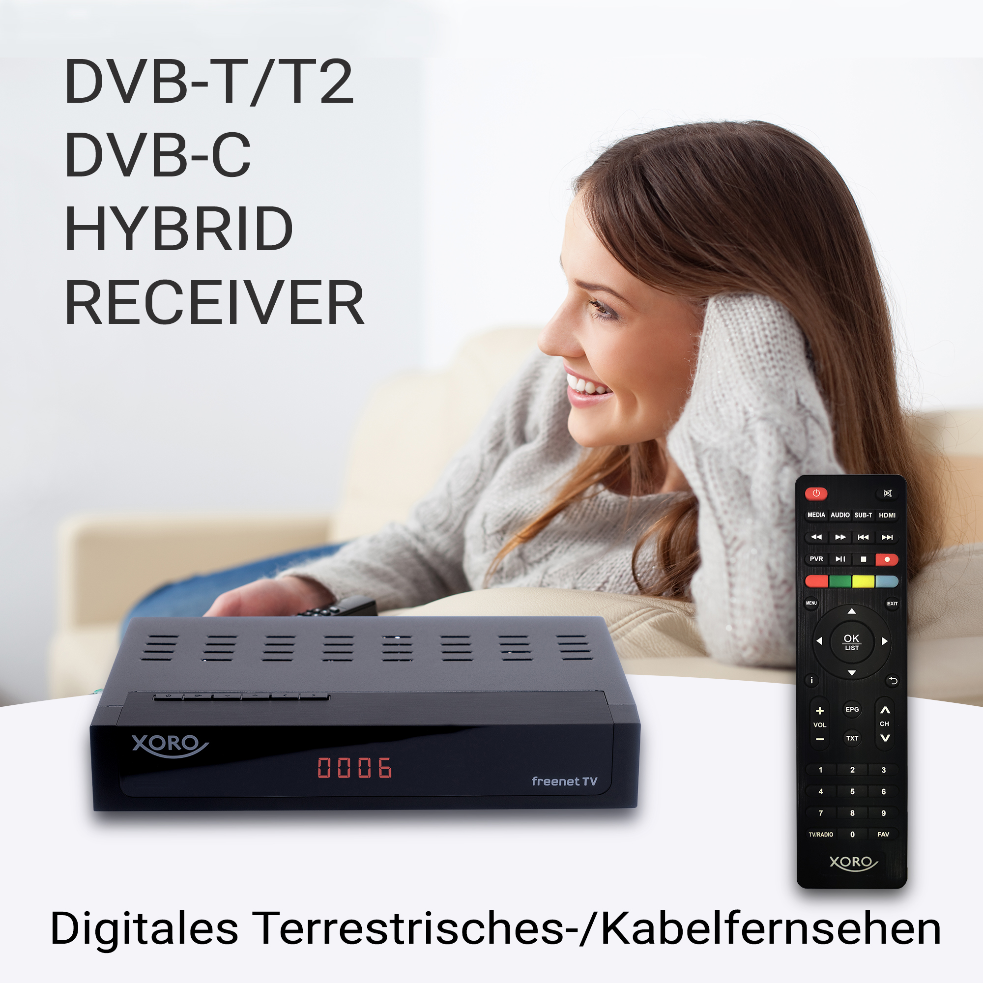 XORO HRT 8770 TWIN DVB-C/DVB-T2 Combo DVB-T/-T2/-C Receiver